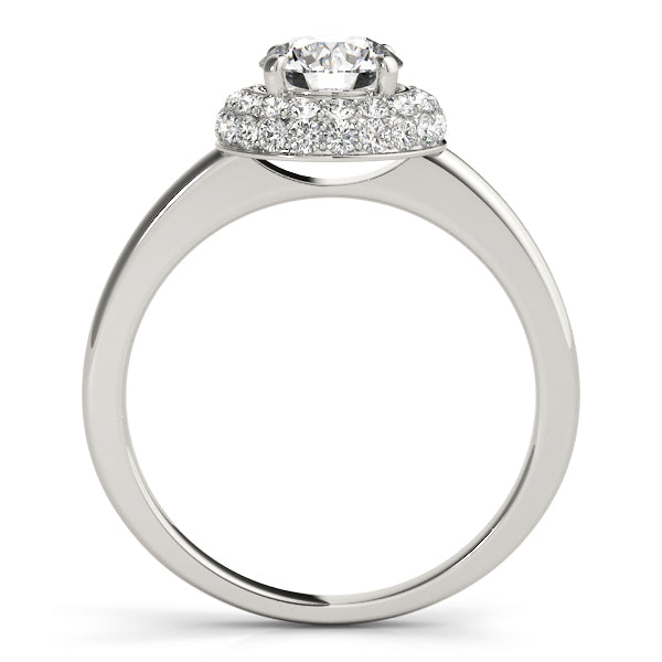 18K White Gold 1 ct Diamond Halo Engagement Ring