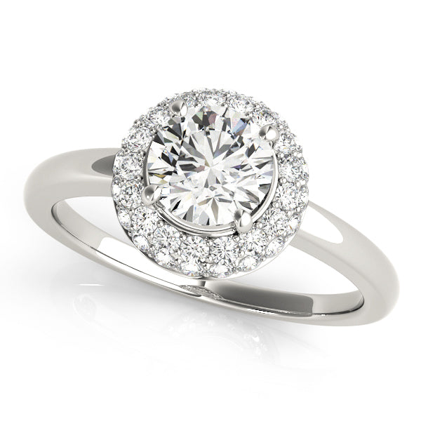 14K White Gold 1 CT Diamond Halo Engagement Ring