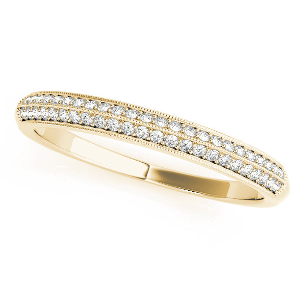 18K Yellow Gold Pave Diamond Wedding Ring