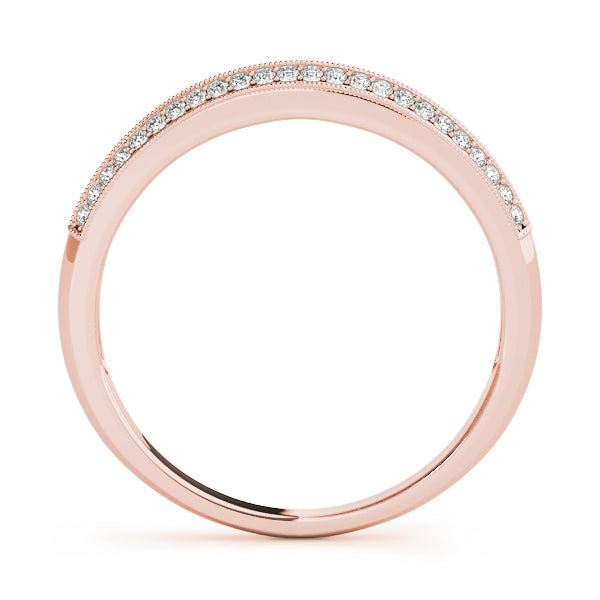 14K Rose Gold Pave Diamond Wedding Ring
