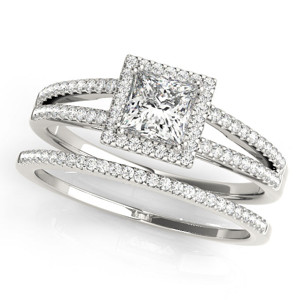 14K White Gold 1 CT Diamond Halo Engagement Ring