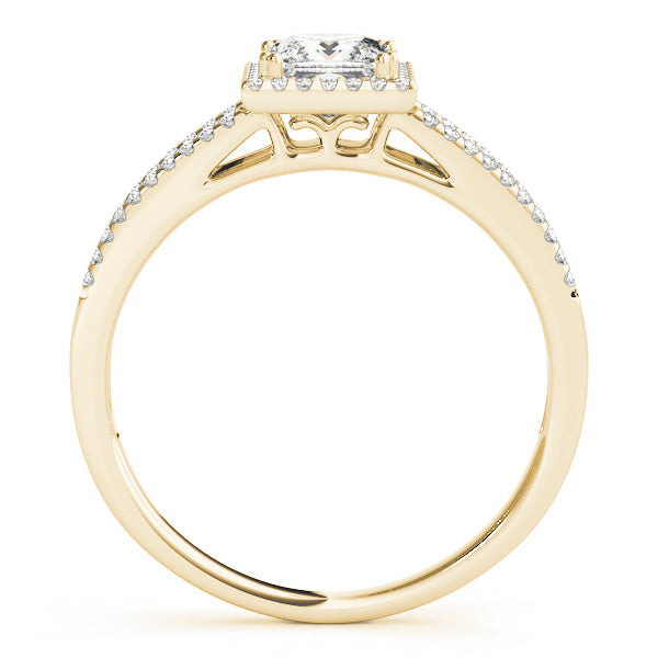 18K Yellow Gold 1 CT Diamond Halo Engagement Ring