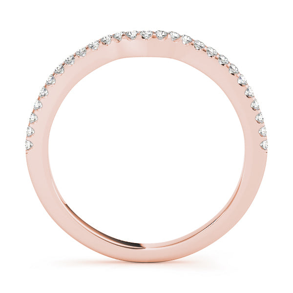 18K Rose Gold 1/8 CT Diamond Wedding Band
