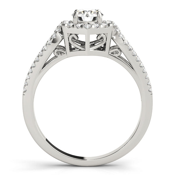 14K White Gold 1 CT Diamond Halo Engagement Ring