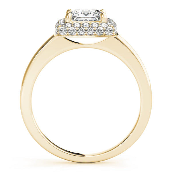 18K Yellow Gold 1.20ctw Diamond Halo Engagement Ring