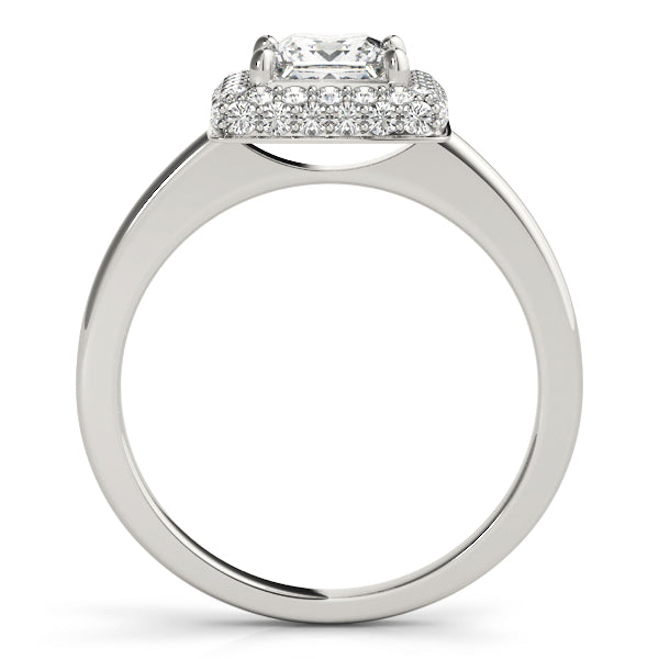 14K White Gold 1.20ctw Diamond Halo Engagement Ring