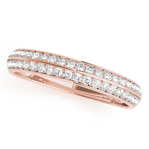 14K Rose Gold PavÃ© Diamond Wedding Band
