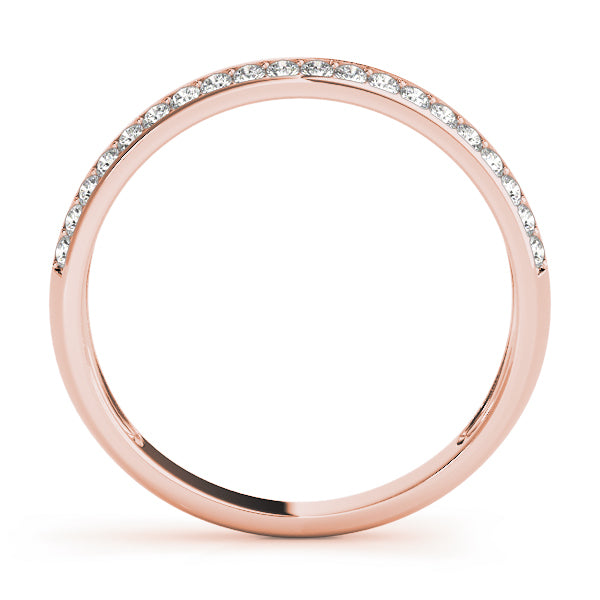 18K Rose Gold Pave Diamond Wedding Ring