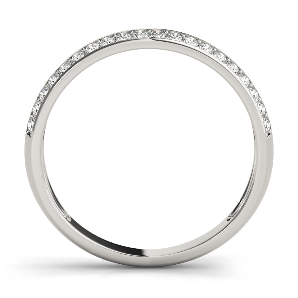 Platinum Pave Diamond Wedding Band 1/5 ctw