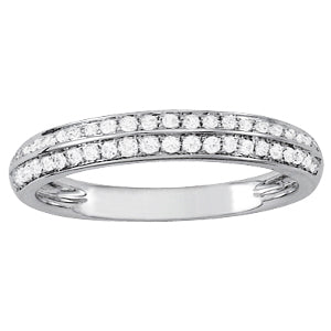 Platinum Pave Diamond Wedding Band 1/5 ctw