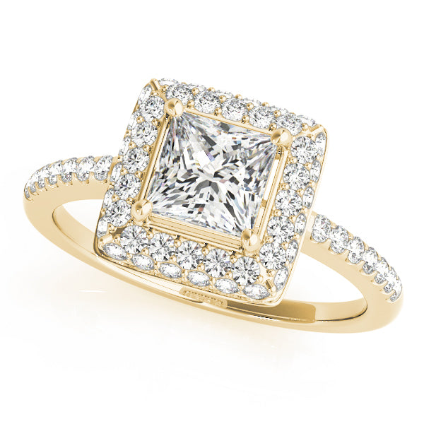 18K Yellow Gold 1.20 ctw Diamond Halo Engagement Ring