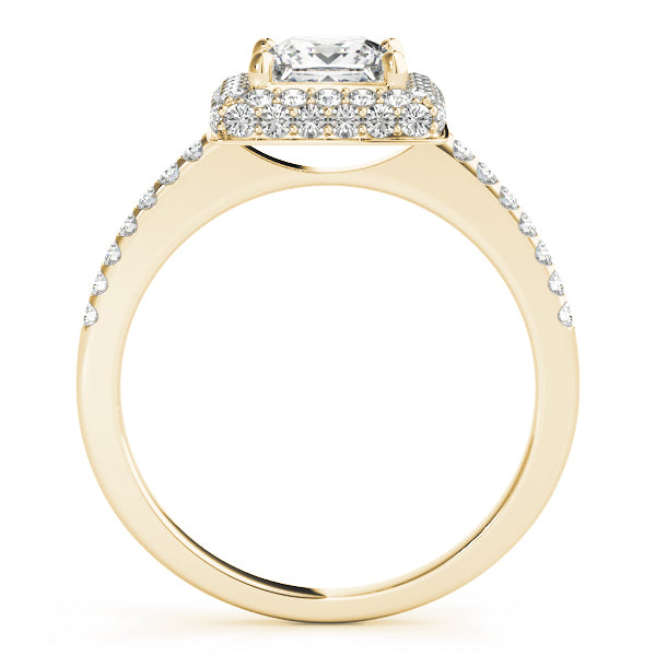 18K Yellow Gold 1.20 ctw Diamond Halo Engagement Ring