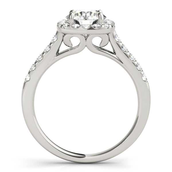 Platinum 1.5 ctw Round Diamond Halo Engagement Ring
