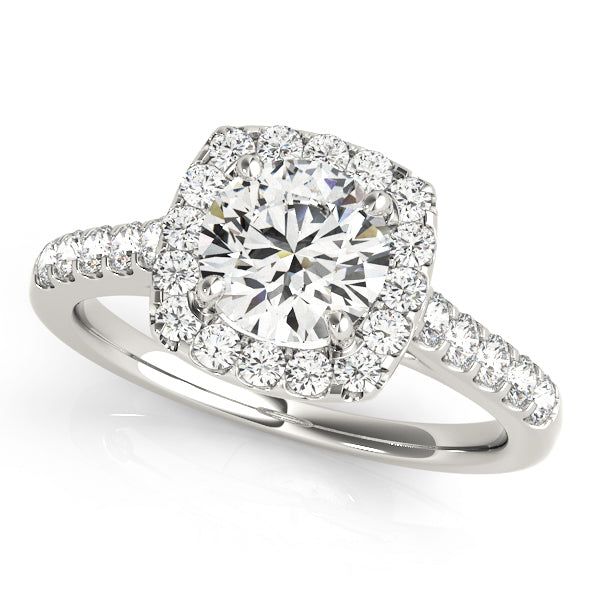 18K White Gold 1.5 CT Diamond Halo Engagement Ring