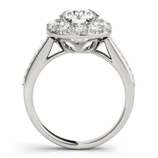 Platinum 1.75 ctw Round Diamond Halo Engagement Ring