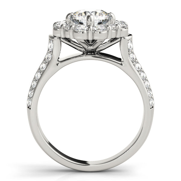 14K White Gold 2 CT Diamond Halo Engagement Ring