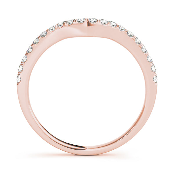 18K Rose Gold Round Diamond Wedding Ring