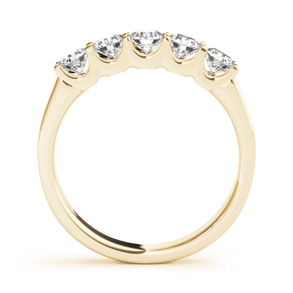 14K Yellow Gold 5-Stone Diamond Wedding Band