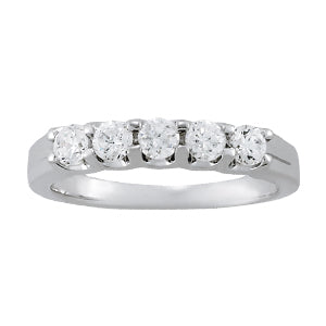 14K White Gold Multi-Stone Diamond Wedding Band
