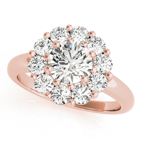 14K Rose Gold 2 CT Diamond Halo Engagement Ring