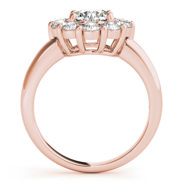 14K Rose Gold 2 CT Diamond Halo Engagement Ring