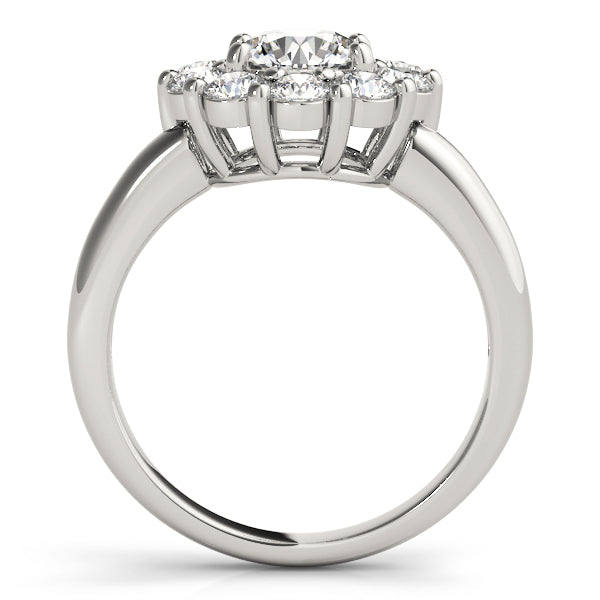 Platinum 2 CT Round Diamond Halo Engagement Ring