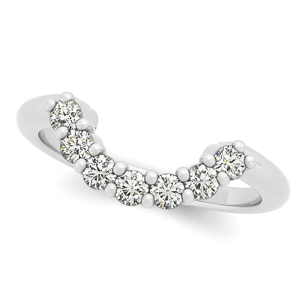 14K White Gold 7-Stone Diamond Wedding Band