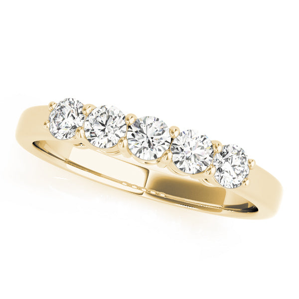 14K Yellow Gold 5-Stone Diamond Wedding Ring