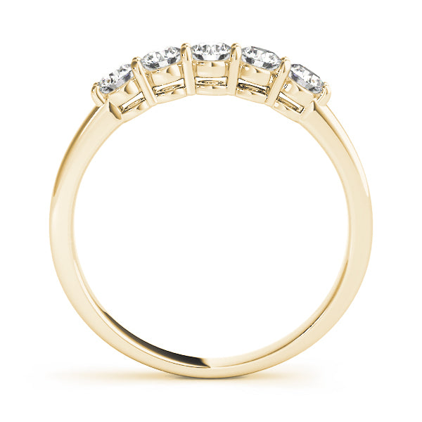 14K Yellow Gold 5-Stone Diamond Wedding Ring