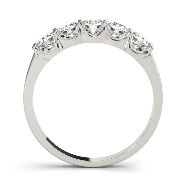 5-Stone Round Diamond Wedding Band