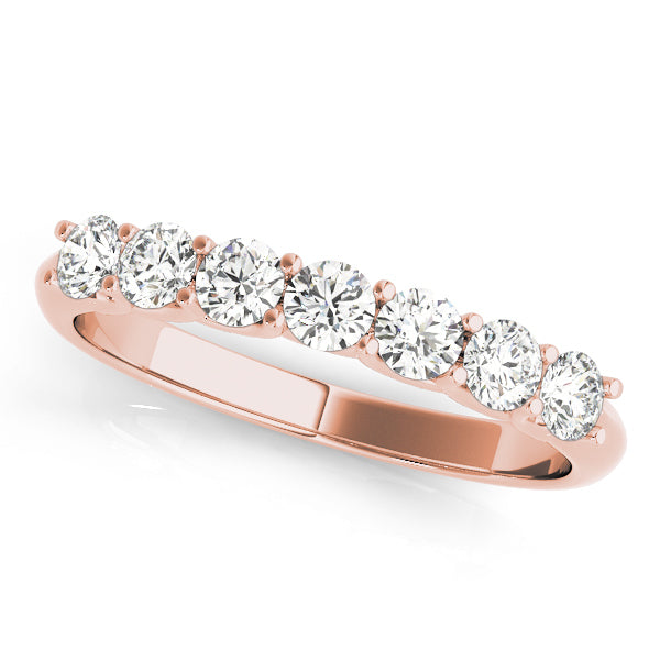 18K Rose Gold Round Diamond Wedding Ring