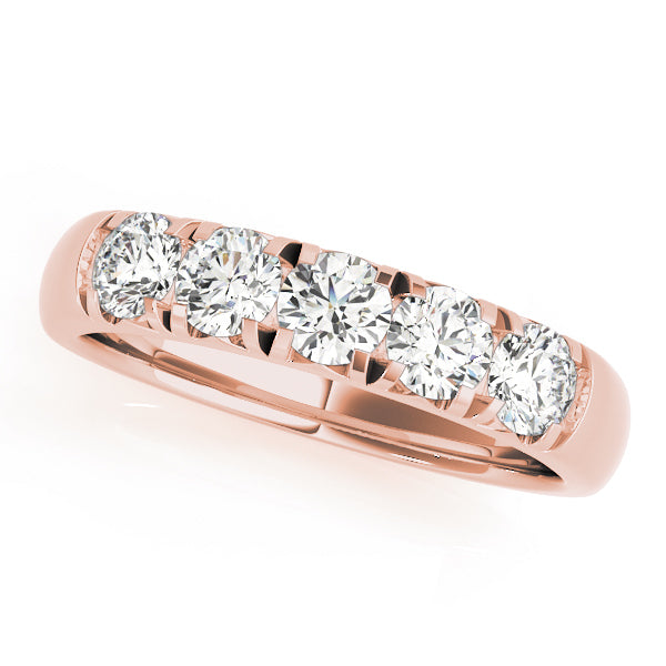 14K Rose Gold 5-Stone Diamond Wedding Ring