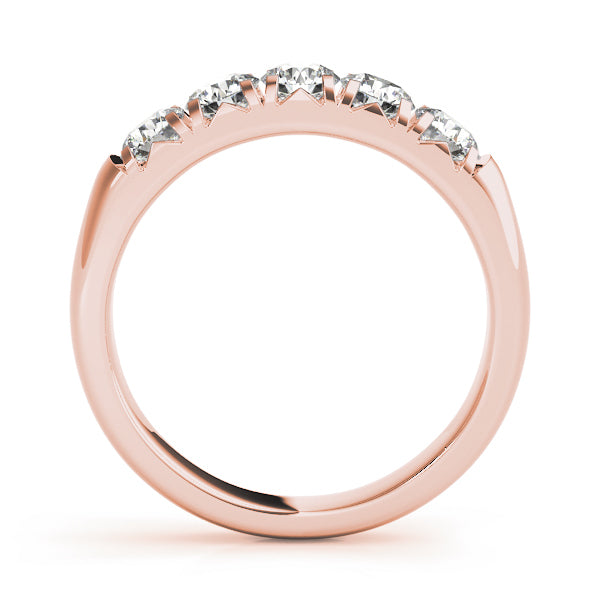 14K Rose Gold 5-Stone Diamond Wedding Ring