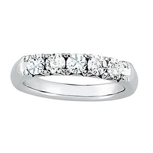 14K White Gold 5-Stone Diamond Wedding Ring