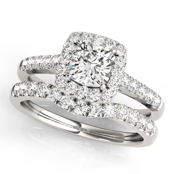 18K White Gold 1.33ctw Cushion Diamond Engagement Ring