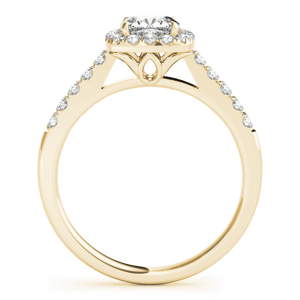 18K Yellow Gold Cushion Diamond Engagement Ring