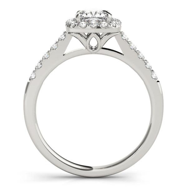 14K White Gold 1.33ctw Diamond Halo Engagement Ring