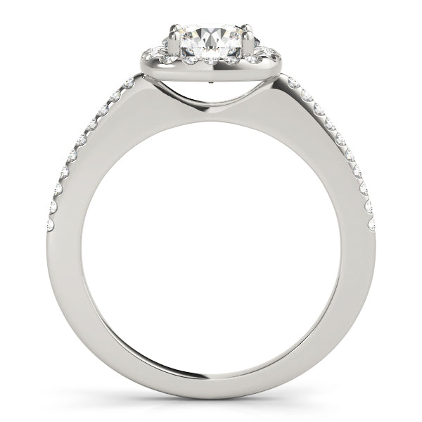 14K White Gold 1 CT Diamond Halo Engagement Ring