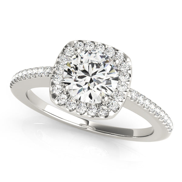 14K White Gold 1 CT Diamond Halo Engagement Ring