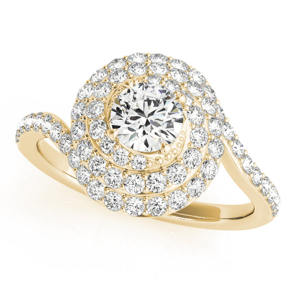 14K Yellow Gold 1 ct Diamond Halo Engagement Ring