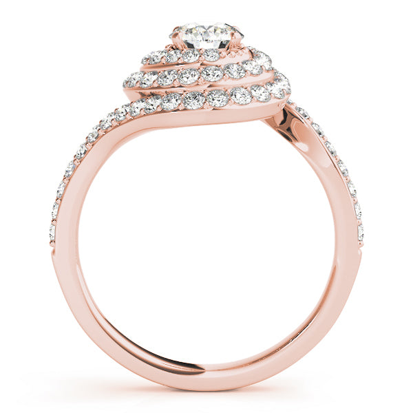14K Rose Gold 1 CT Diamond Halo Engagement Ring