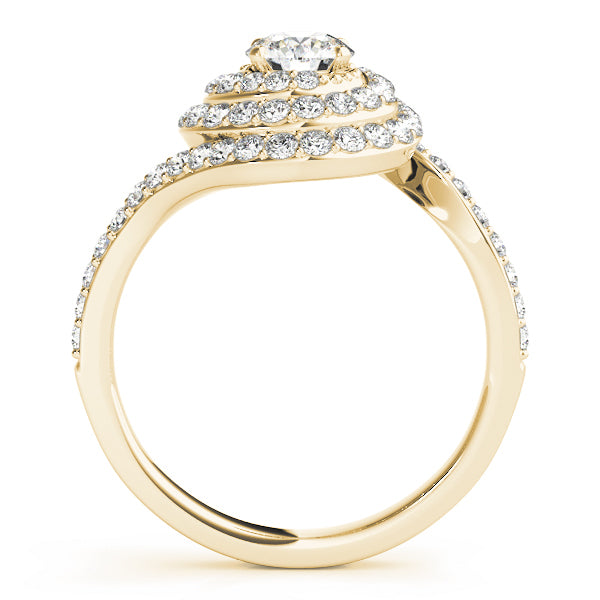 14K Yellow Gold 1 ct Diamond Halo Engagement Ring