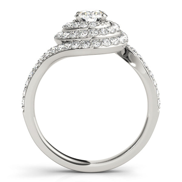 18K White Gold 1 ct Diamond Halo Engagement Ring