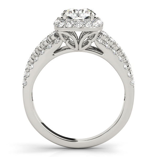 14K White Gold 1.88 ctw Diamond Halo Engagement Ring