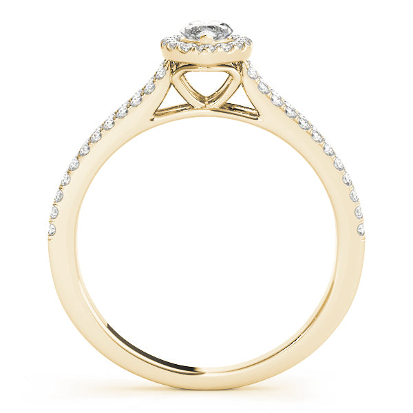 14K Yellow Gold Marquise Diamond Engagement Ring