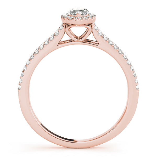 18K Rose Gold Marquise Diamond Engagement Ring