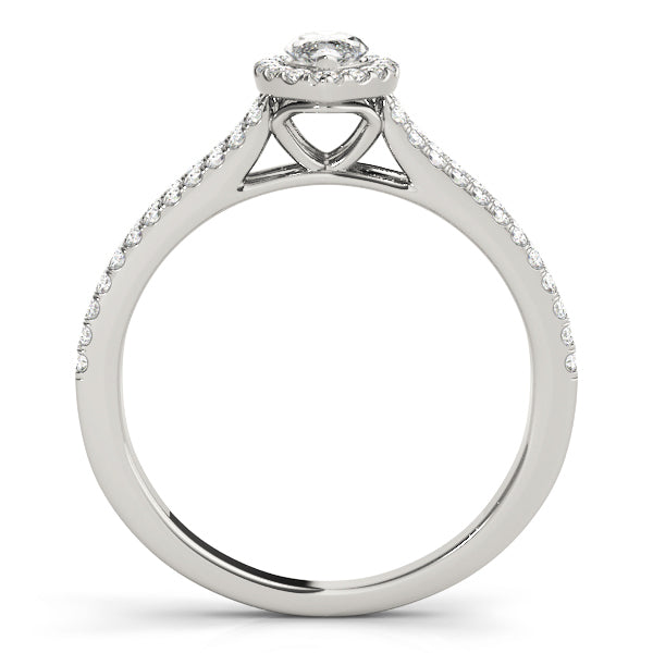 Platinum Marquise Diamond Halo Engagement Ring