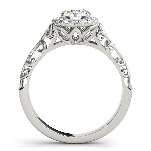 14K White Gold Round Diamond Engagement Ring