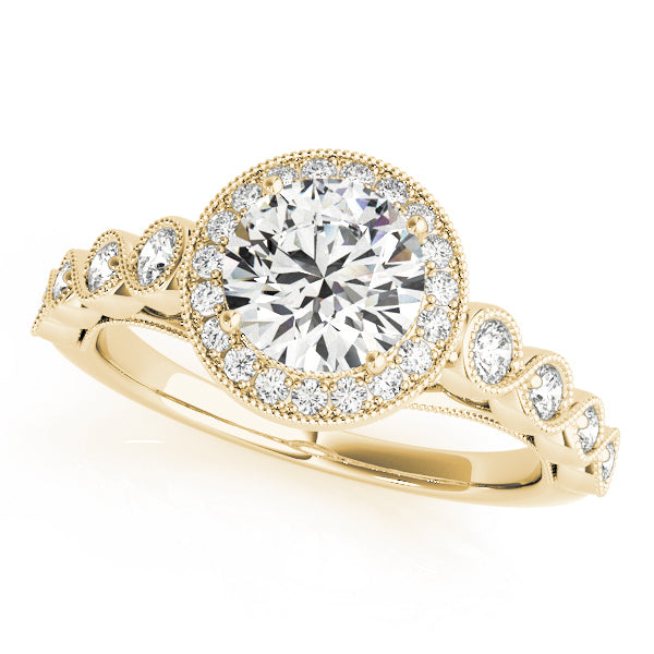 18K Yellow Gold 1.33ctw Diamond Halo Engagement Ring