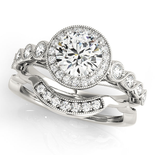 Platinum Round Diamond Halo Engagement Ring 1.33ctw